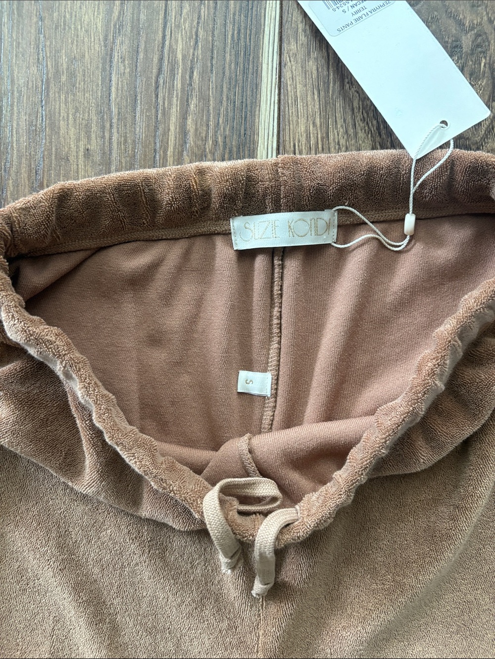 NEW SUZIE KONDI zephyra flare terry pants in pecan size small - Picture 10 of 10